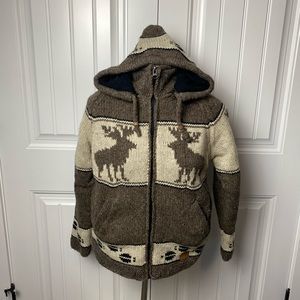 Northern lifestyle Canadian Knitted Cardigan Fleece Lined